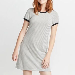 Marine Layer Black & White Striped Midi Dress